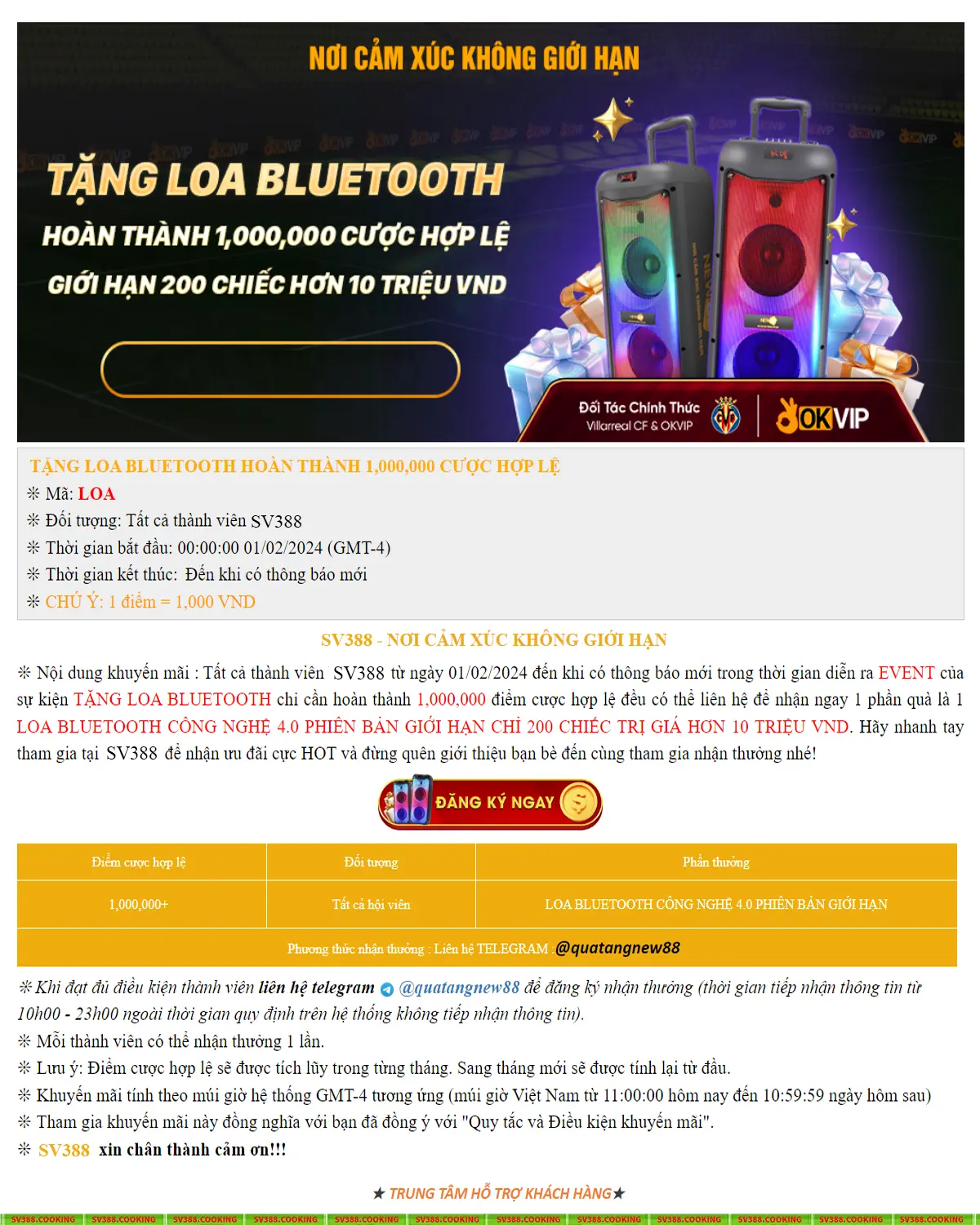 Khuyến mãi tặng loa Bluetooth 1